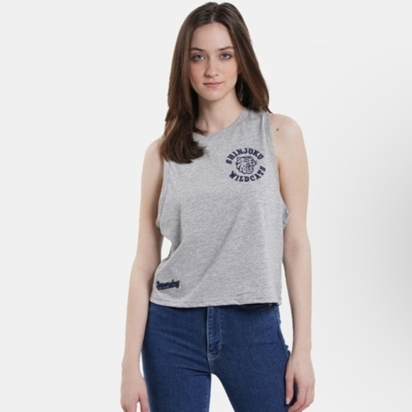 SUPERDRY Gray Women's tank Top SIZE 4. H y2k - Picture 1 of 10